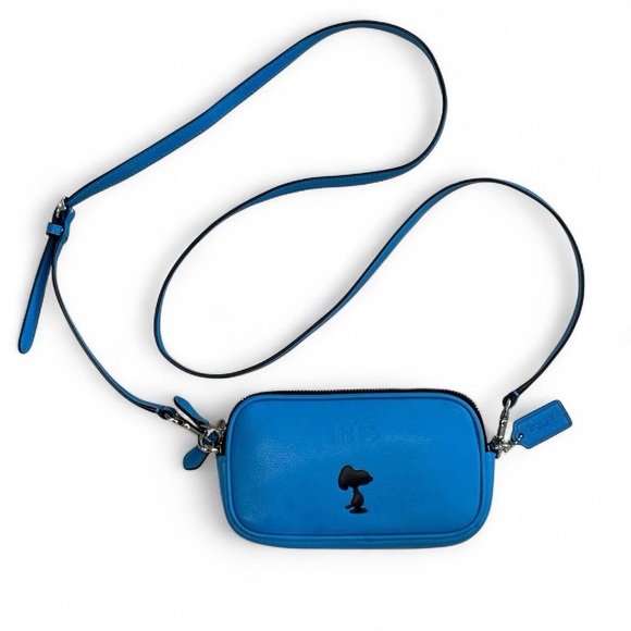 Limited Edition Coach x Peanuts Snoopy Mini Leather Crossbody Pouch - Picture 1 of 8